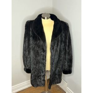 Authentic black Mink fur coat - Denmark Mink